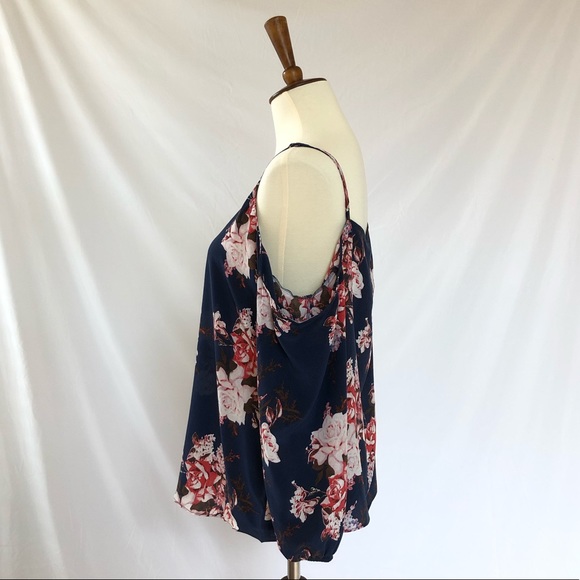 NWT Joie Floral Print Cold Shoulder Flowy Blouse - Picture 3 of 6
